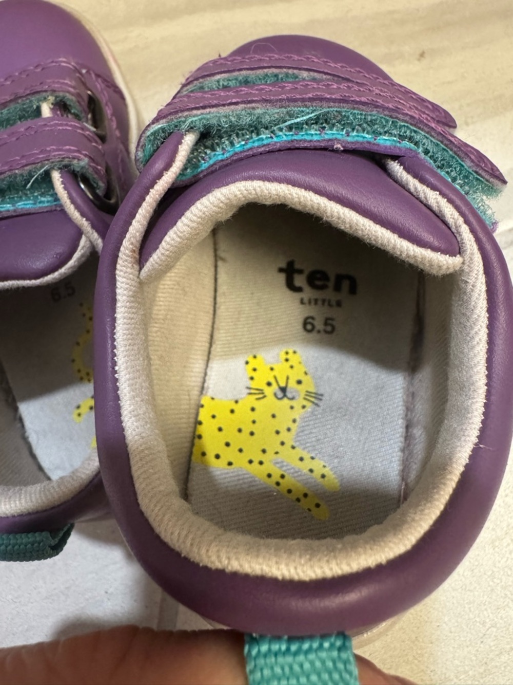Ten Little Purple Velcro Sneakers for Toddler - Picture 5 of 5